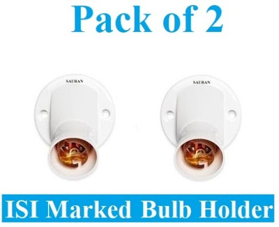 Sauran Pack of 2 Angle Bulb Batten Lamp Holder For Wall (ESP78) Plastic Light Socket(Pack of 2)