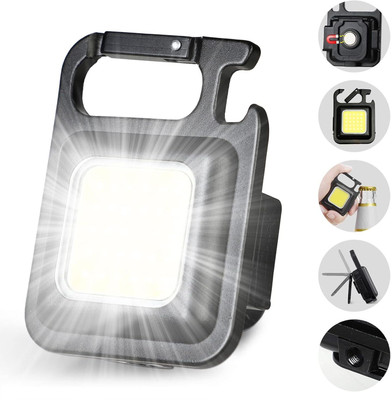 IKONEXX Keychain and Magentic Flashlight Portable USB Rechargeable Light LED Front Rear Light Combo(Black)