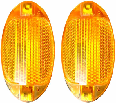 LORWADIYA Cycle Wheel Reflector 2pc, Orange Set Cat Eyes High Radiance Universal Bicycle Halogen Wheel Reflectors(Orange)