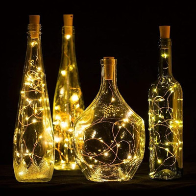 prfashioncorner Fairy Cork Light - Waterproof Cork String Light for Home Decoration PACK OF 10 LED Front Rear Light Combo(White)