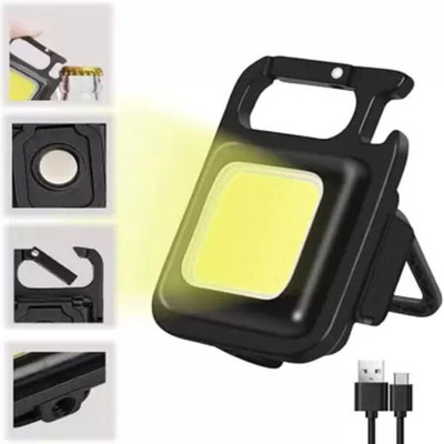 G2L Small Keychain Light Rechargeable Lighting Flashlight LED Bracket Bottle Opener LED Front Light(Black)
