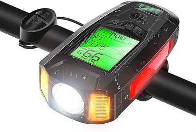 XPEDITION XPERTS Cycle Headlight USB Rechargeable with Speedometer, Odometer CL-3580 LED Front Light(Black)