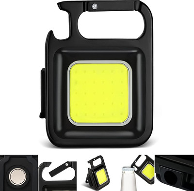 RKD Mini Flashlights Bright light with keychain USB Rechargeable-014 LED Front Light(Black)