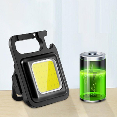 Edensol Mini Keychain Portable Pocket Lights with Folding Bracket LED Front Light(Black)