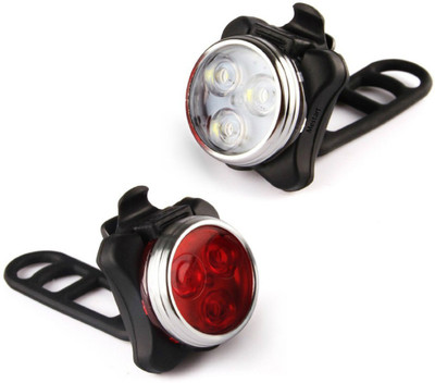 Dark Horse Imported Bicycle 3 LED USB Rechargeable Front & Rear Light Combo LED Front Rear Light Combo(White, Red)