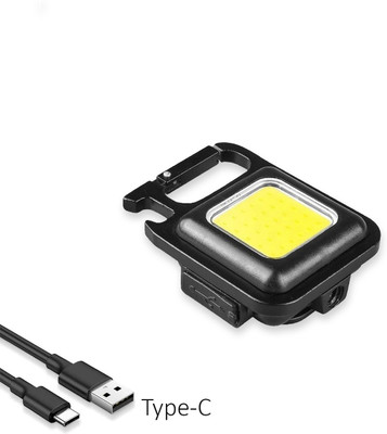 ZOKMOB LED Keychain COB Led Light with Bottle Opener, Magnetic Base, & Folding Bracket LED Spot Light(Keychain LED Light, Black)