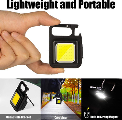 SRPHERE Small Flashlights, 500Lumens Bright Rechargeable Keychain LED Front Light LED Front Light(Black)
