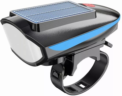 SPOKEFOX Solar & USB Rechargeable (both) (color vary) Bike Horn 140 DB, 3 Mode Light Bell LED Front Light(Multicolor)