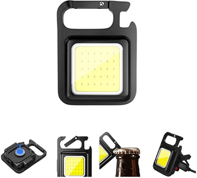 DABM GROUP COB Mini Flashlights Bright_USB_Rechargeable_light_with_keychain Torch Flash LED Front Light(Black)