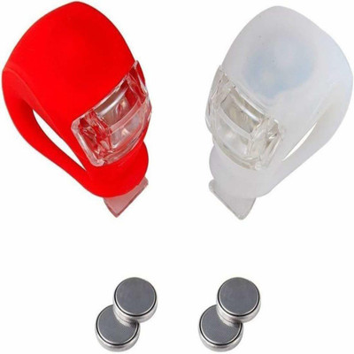 AmazingGadgets Bicycle Silicon Safety Blinker Warning LED Front Rear Light Combo LED Front Rear Light Combo(White & Multicolor)