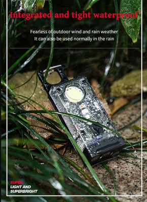 HumBiG ™S030-5 Solar Light portable keychain light LED+COB+SMD ultra bright portable LED Front Light(Black)