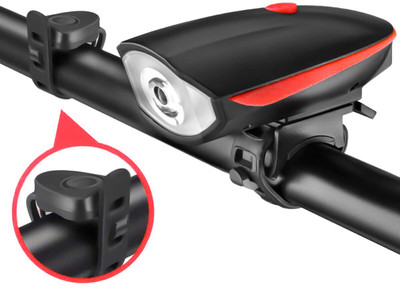 Strauss Rechargeable Cycle Light And Horn | Cycle Horn | Bicycle Headlight LED Front Light(Red)