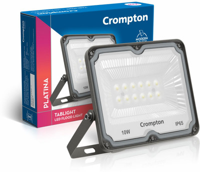 Crompton LDFLTAB10CDL-Pack of 1 Flood Light Outdoor Lamp(White)