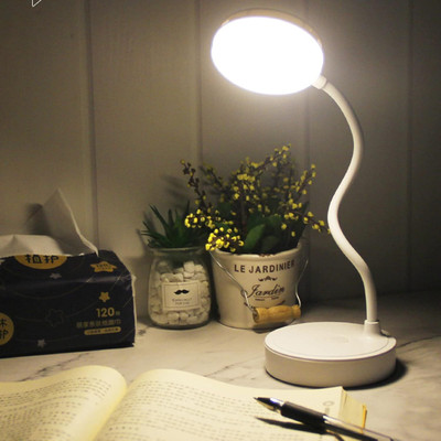 Sokmak 1PC LED Desk Lamp EyeProtection Lamp Three Lighting Modes Student Study Light LED Wheel Reflectors(White)