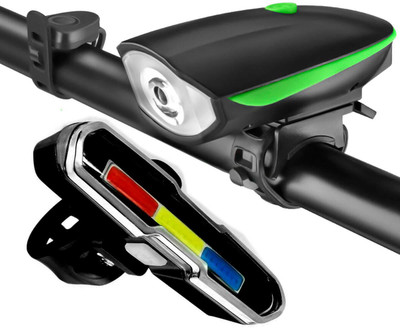 NSV Rechargable Bike Bicycle Front And Back Tail Light LED Front Rear Light Combo(Multicolor)
