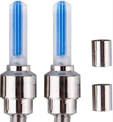 angelie Tyre Led Light Rim Valve Cap Flashing With Motion Sensor Blue Color (1 pair) LED Wheel Reflectors(Blue)