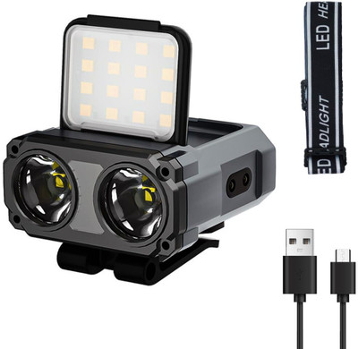 SUPVOX USB Rechargeable Headlamp Dual Light Multi Modes Motion Sensor 1500mAh LED Headlamp(Grey)