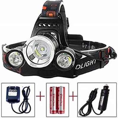 EDBIRET 18650 USB 12000 Lumen 5 LED 4 Modes Head Lamp LED Helmet Strip Light(Black)