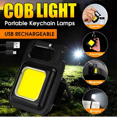 Kvita Luxe Depot COB KEYCHAIN LIGHT/ FLASH LIGHT - 3 LIGHTING MODE Torch(Black, 6.3 cm, Rechargeable)