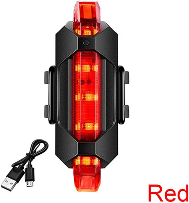 ABC AMOL BICYCLE COMPONENTS Waterproof 5LED USB Rechargeable Back Light ,Rear tail Light For Cycles LED Rear Break Light(Black, Red)