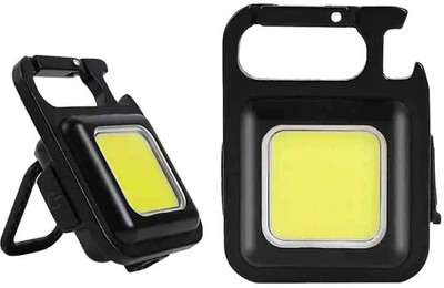 RKD Mini Flashlights Bright light with keychain USB Rechargeable-04 LED Front Light(Black)