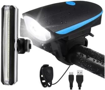 FCC RACING Cycle Super Bright Head Light and Bicycle Back Tail Light LED LED Front Rear Light Combo(Multicolor)