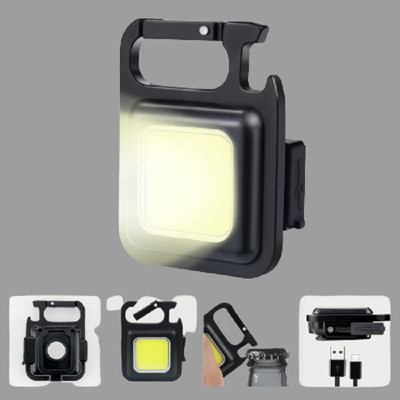 Smars Mini Keychain Portable Pocket Lights with Folding Bracket LED Front Light(Black)