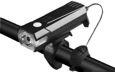 AmazingGadgets USB Multifunctional 3 Modes High Bright Front Headlight with Horn Alarm Sound LED Front Light(Black)