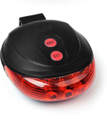Inditradition Bicycle Flash Tail Light with Laser | Inbuilt 2 Laser & 5 LEDs, 7 Modes LED Rear Break Light(Black)