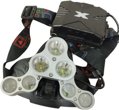 CAMPSOR 7 IN 1 LED RECHARGEABLE HEADLAMP WARM/WHITE LIGHT TK-4541 LED Headlamp(Black, Grey)