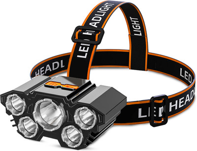 Robustt Premium Rechargeable LED Headlamp with Adjustable Elastic Band LED Headlamp(Black)