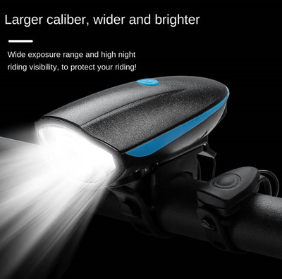 Jackcleen ™USB Rechargeable Bike Horn And Light 140 DB with Super Bright Light 3 Mode Bell LED Front Light(Back)