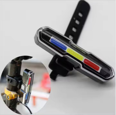 Biker BICYCLE LED TAIL LIGHT RECHARGEABLE LED Rear Break Light(Multicolor)