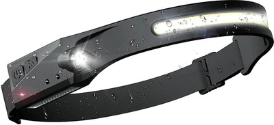 jamunesh USB Rechargeable LED Head lamp with 230° Illumination, 5 Modes of Light Sensor LED Headlamp(Black)