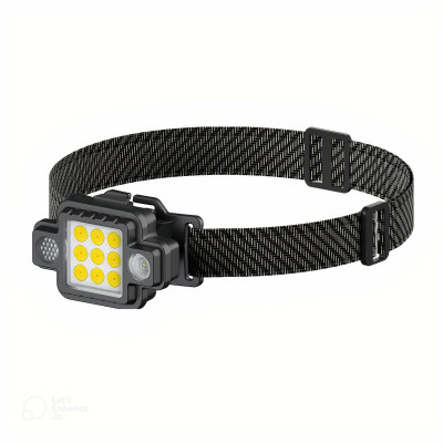 ZIGLY Rechargeable Headlamp,Magnetic Base Clip Work Stream Light Headlight LED Headlamp(Black)
