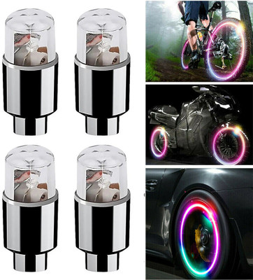 DSTECHBAR Cycle/Bike/Car Wheel Valve Light Tyre Valve Light Tire Valve Light LED Wheel Reflectors(Red, Blue, Green)