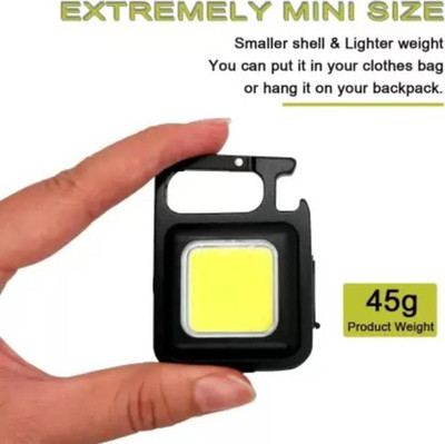 NKL New LED Keychain Flashlight 084 Rechargeable 4 Light Modes, Bottle Opener LED Front Light(Black)