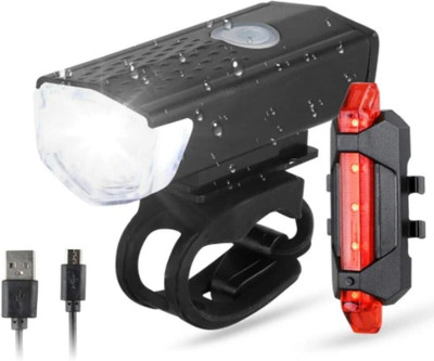 XPEDITION XPERTS Rechargeable LED Bike/Bicycle Headlight and Taillight Set combo CL-3603 LED Front Rear Light Combo(Black/Red)