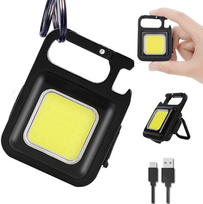 U UZAN USB Rechargeable LED COB Mini Flashlights Bright light with keychain Torch LED Front Rear Light Combo(Multicolor)
