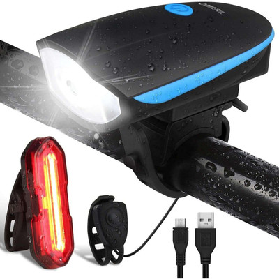 FCC RACING Rechargeable LED Bicycle Lights Waterproof Bike Headlight and Taillight (Combo) LED Front Rear Light Combo(Multicolor)
