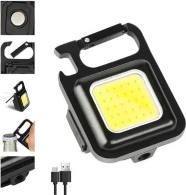 NKPR Portable LED Keychain Flashlight Rechargeable 4 Modes With Bottle Opener 75 8 hrs Torch Emergency Light(Black)