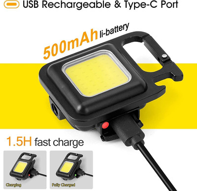 ASTOUND Emergency LED Keychain COB Light LED Front Light(Black)