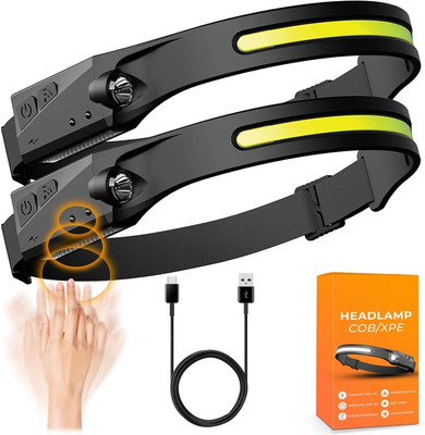 Wifton Waterproof COB LED Motion Sensor Headlamp Head Torch Headlight LED Headlamp(Black)