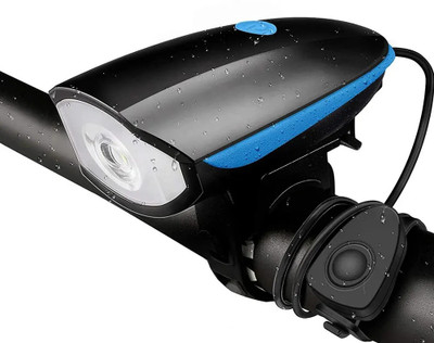 UBRONIK 2-in-1 USB Rechargeable Bicycle Horn Light (3 modes) LED Front Light LED Front Light(Blue)