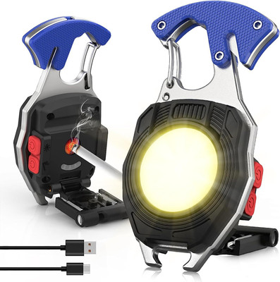 CARTSPACE COB Light with 6 Lighting Modes & Display Cigar Lighter LED Front Light(Black)