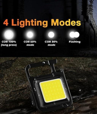 ASTOUND Super Bright LED Keychain COB Light with 6 Lighting Modes LED Front Light(Black)