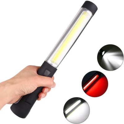 JANCOM COB Work Light USB Rechargeable Worklight Flashlight Portable Magnetic Base LED Lantern(Black)