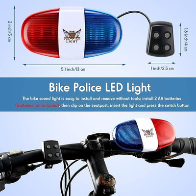 60% OFF on Shopeleven Police Bike Sound Kids Electronic Horn Siren - Horn 6 LED Light 4 Sounds Trumpet LED Front Light(Red, Blue) 60% OFF on Shopeleven Police Bike Sound Kids Electronic Horn Siren - Horn 6 LED Light 4 Sounds Trumpet LED Front Light(Red, Blue)