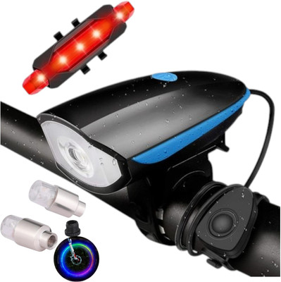 DSTECHBAR Bicycle Pack Of Front Cycle Light Back Tail Light And Tyre Valve Light LED Front Rear Light Combo(Multicolor)