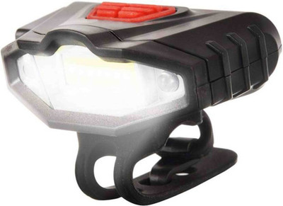 SHIVEXIM Cycle Head Light USB Rechargeable Super Bright Front with Red Warning Light LED Front Light(Black)